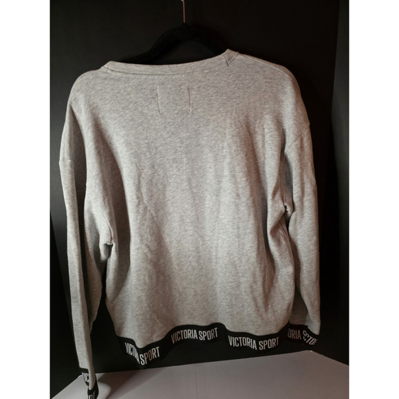 Victoria Sport Heather Gray Cropped Elastic Trimmed Sweatshirt Womens Sz Medium - Picture 7 of 11
